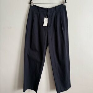 WAYF Gray Wide Leg Pleated Dress Pants Size L NWT